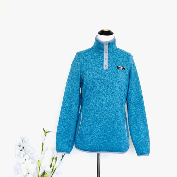 NEW! L.L.Bean 1/4 Snap Sweater Fleece Pullover Turquoise Blue SZ XS - Picture 8 of 13
